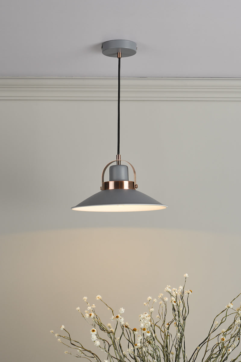 Liden 1 Light Single Pendant Graphite Copper
