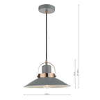 Liden 1 Light Single Pendant Graphite Copper