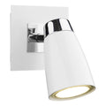 Loft Single Wall Spotlight Matt White Polished Chrome