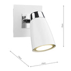 Loft Single Wall Spotlight Matt White Polished Chrome
