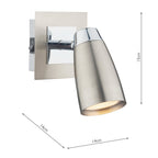 Loft Single Wall Spotlight Satin & Polished Chrome