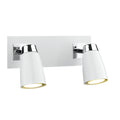 Loft 2 Light Wall Spotlight Matt White Polished Chrome