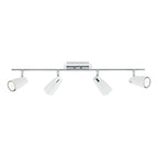 Loft 4 Light Bar Spotlight Matt White Polished Chrome