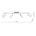 Loft 4 Light Bar Spotlight Matt White Polished Chrome