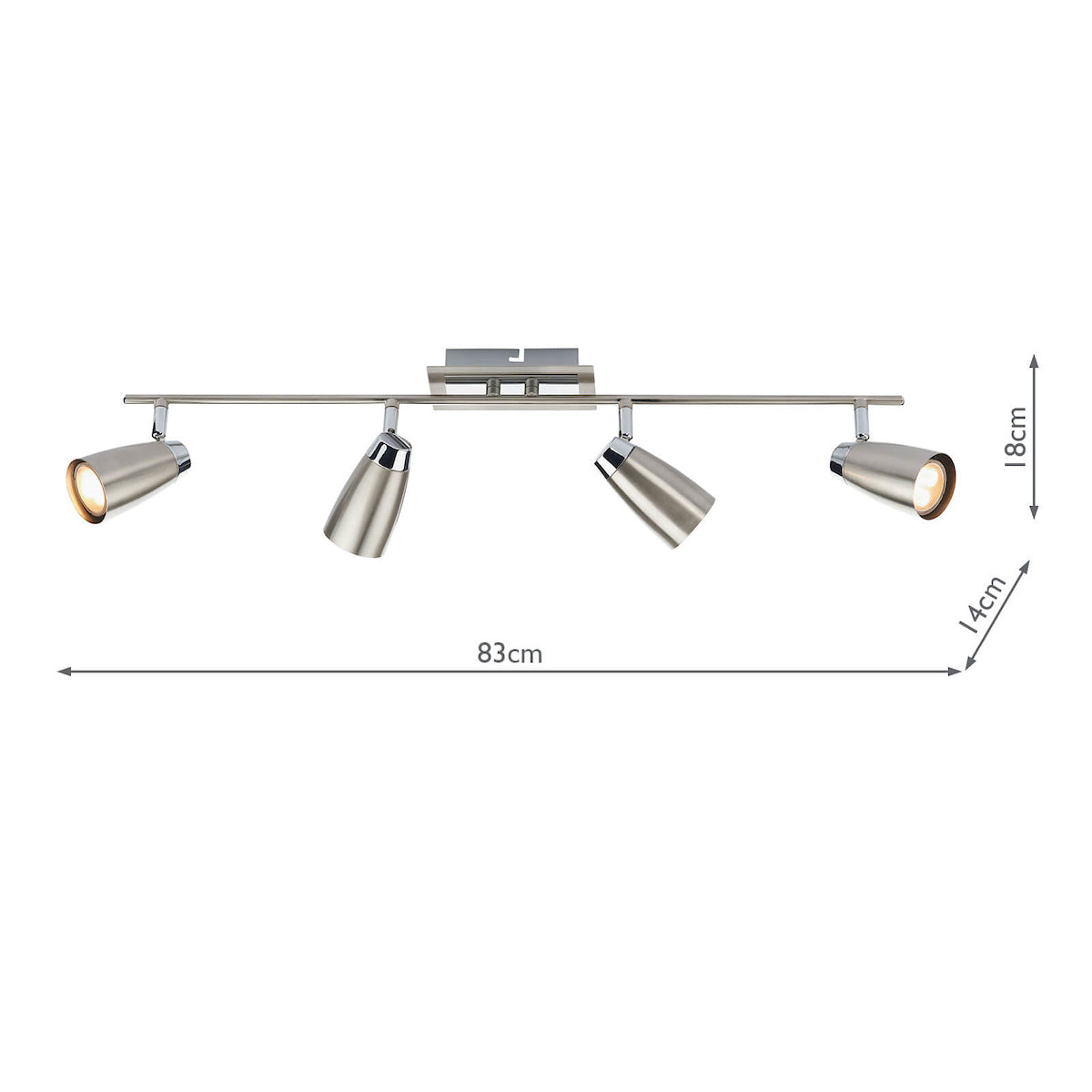 Loft 4 Light Bar Spotlight Satin & Polished Chrome