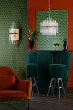 Lukas 2 Light Wall Light Antique Gold Glass