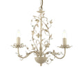 Lullaby 3-Light Gold & Cream Chandelier with Floral Detail & Glass Drops (Dimmable)