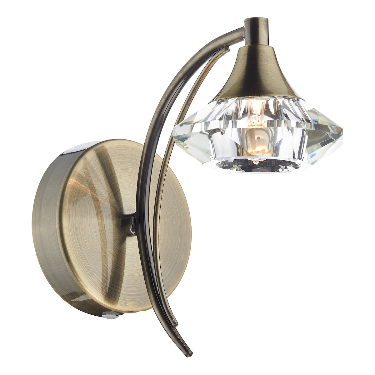 Luther Wall Light Antique Brass Crystal