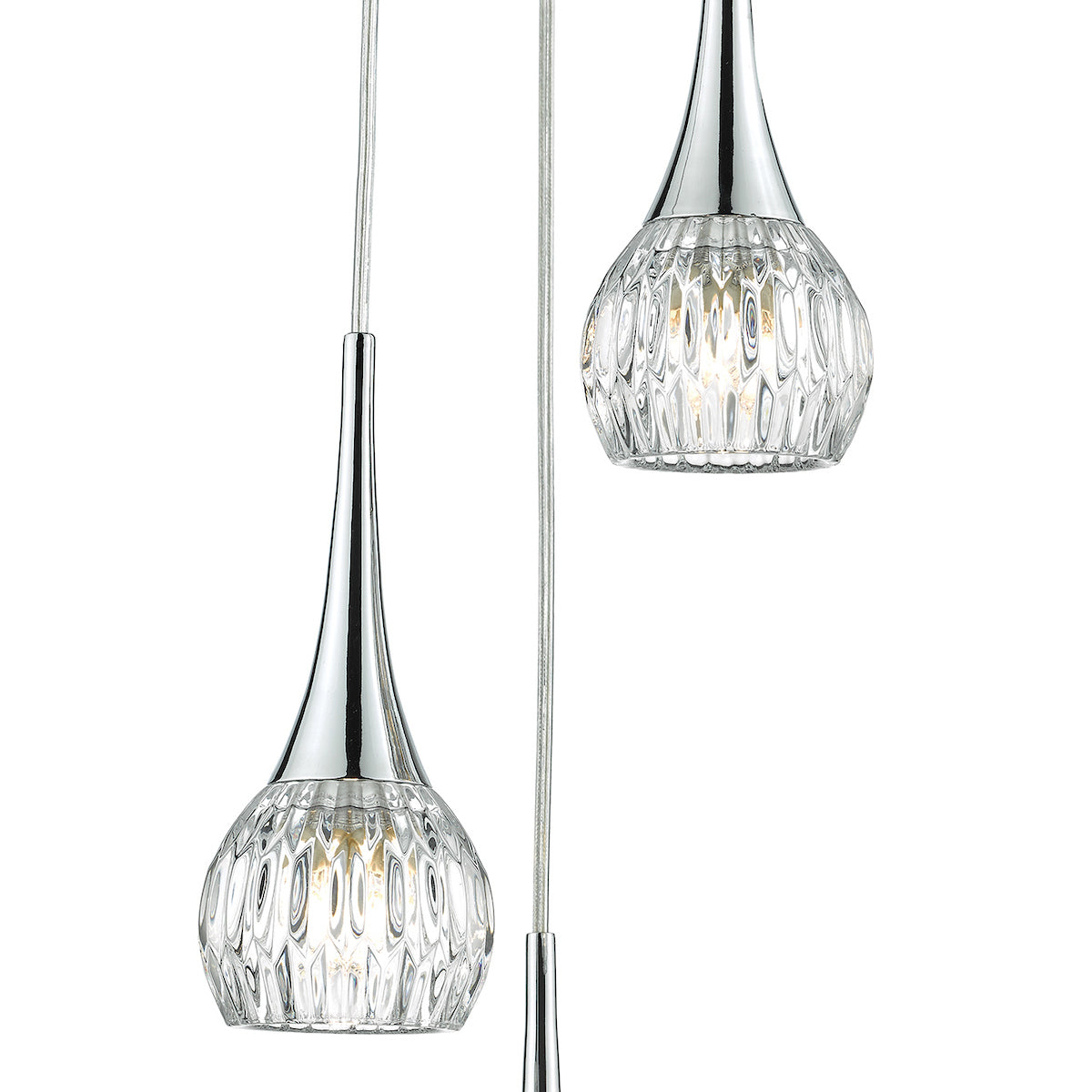 Lyall 3 Light Pendant Polished Chrome Glass