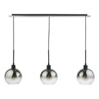 Lycia 3 Light Bar Pendant Matt Black Ombre Smoked Glass