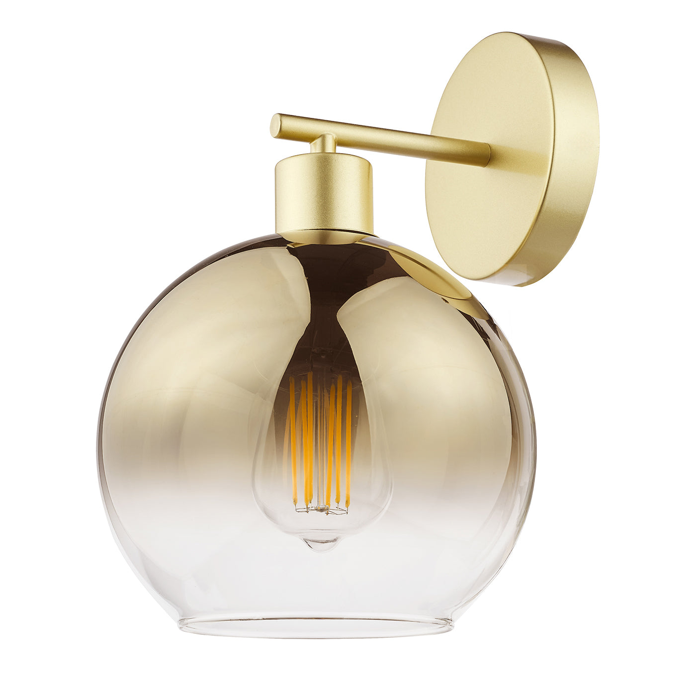 Lycia Wall Light Satin Gold and Gold Ombre Glass