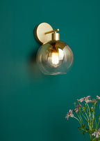 Lycia Wall Light Satin Gold and Gold Ombre Glass