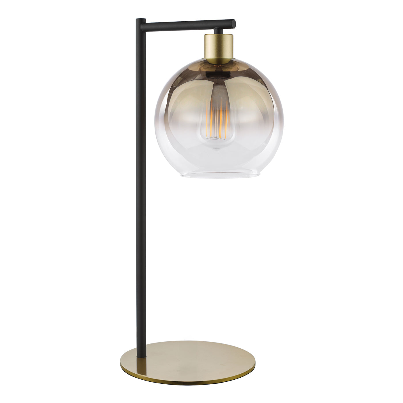 Lycia Table Lamp Satin Gold and Gold Ombre Glass