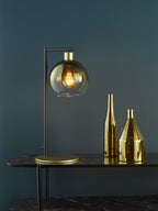 Lycia Table Lamp Satin Gold and Gold Ombre Glass