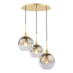 Lycia 3 Light Cluster Pendant Polished Gold and Gold Ombre Glass