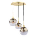 Lycia 3 Light Cluster Pendant Polished Gold and Gold Ombre Glass