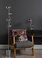 Lysandra 4 Light Floor Lamps Polished Chrome and Smoked Glass