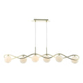 Lysandra 6 Light Bar Pendant Polished Gold and Opal Glass