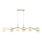 Lysandra 6 Light Bar Pendant Polished Gold and Opal Glass