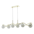 Lysandra 6 Light Bar Pendant Polished Gold and Opal Glass