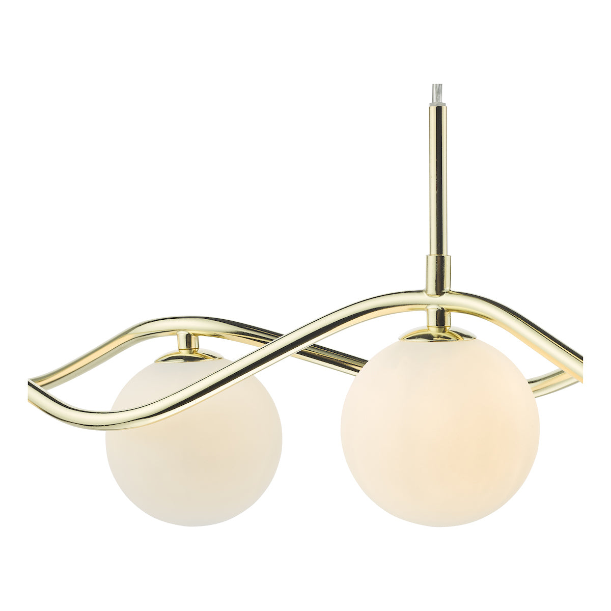 Lysandra 6 Light Bar Pendant Polished Gold and Opal Glass