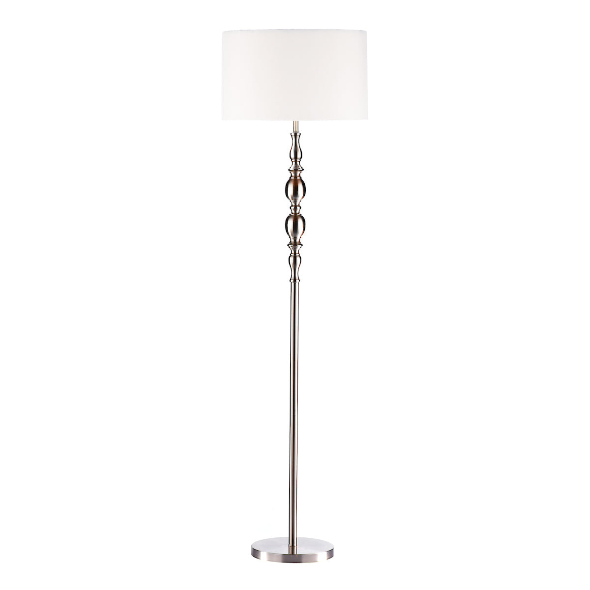 Madrid Floor Lamps Satin Chrome With Shade