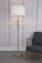 Madrid Floor Lamps Satin Chrome With Shade