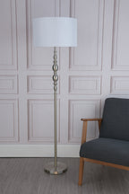 Madrid Floor Lamps Satin Chrome With Shade