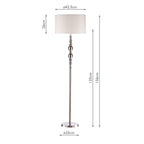 Madrid Floor Lamps Satin Chrome With Shade