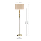 Madrid Floor Lamps Antique Brass With Shade