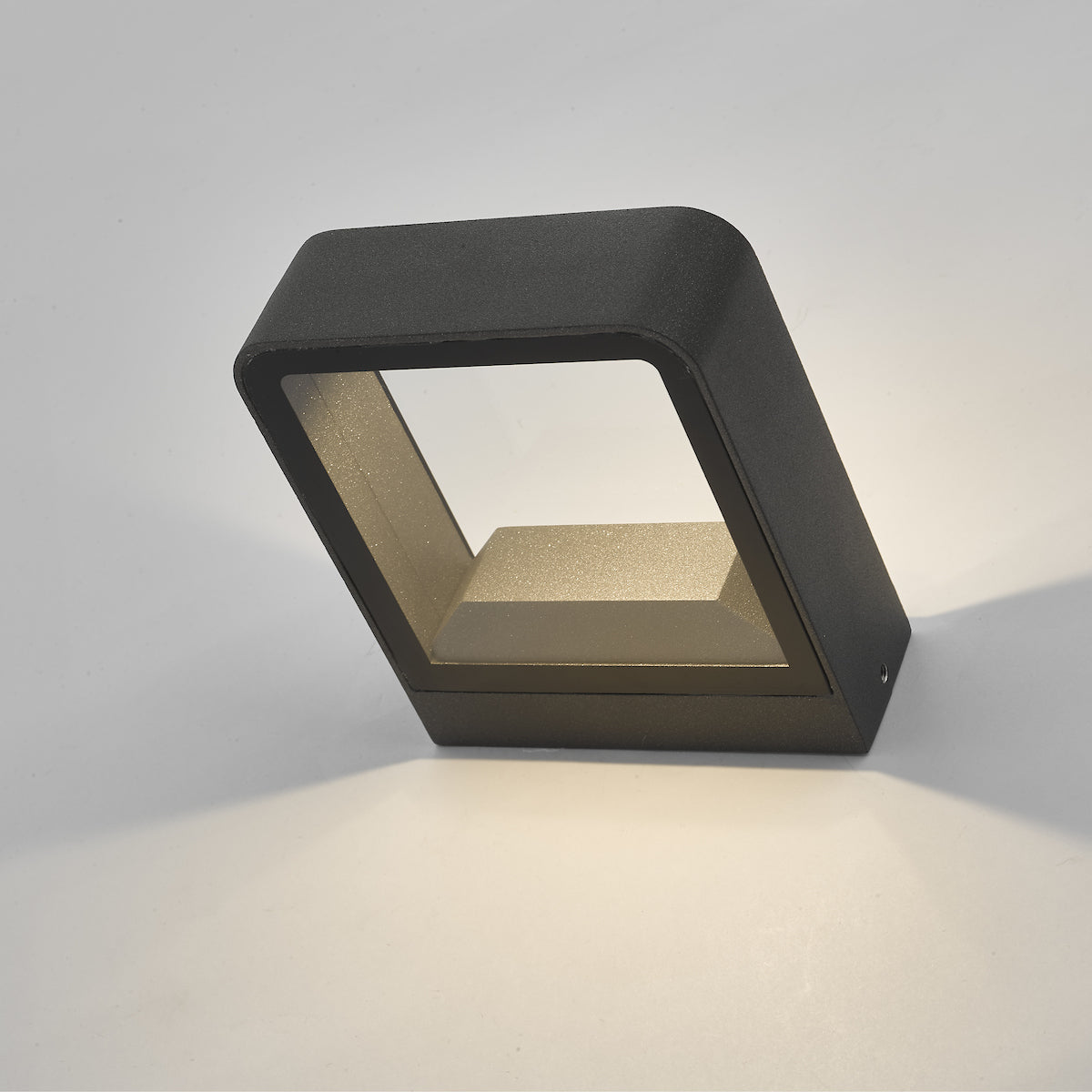 Malone Square Outdoor Wall Light Matt Grey Glass IP65 LED