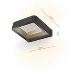 Malone Square Outdoor Wall Light Matt Grey Glass IP65 LED