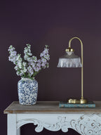 Maude Table Lamp Natural Brass and Ribbed Glass