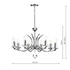Medusa 8 Light Dual Mount Pendant K9 Crystal Polished Chrome