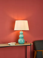 Mia Table Lamp Blue Ceramic With Shade