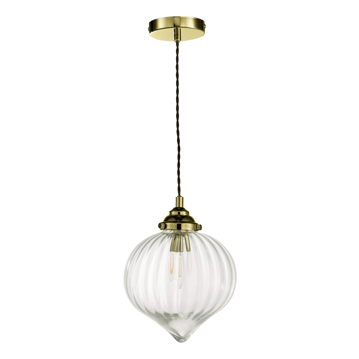 Mya 1 Light Single Pendant Antique Brass Glass