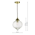 Mya 1 Light Single Pendant Antique Brass Glass