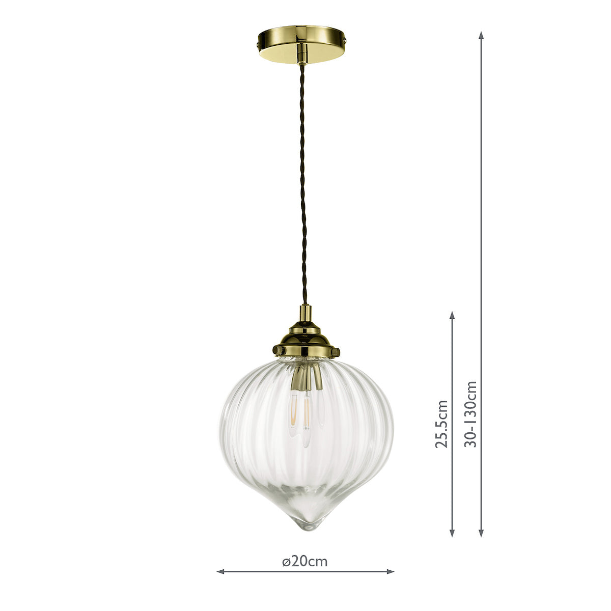 Mya 1 Light Single Pendant Antique Brass Glass
