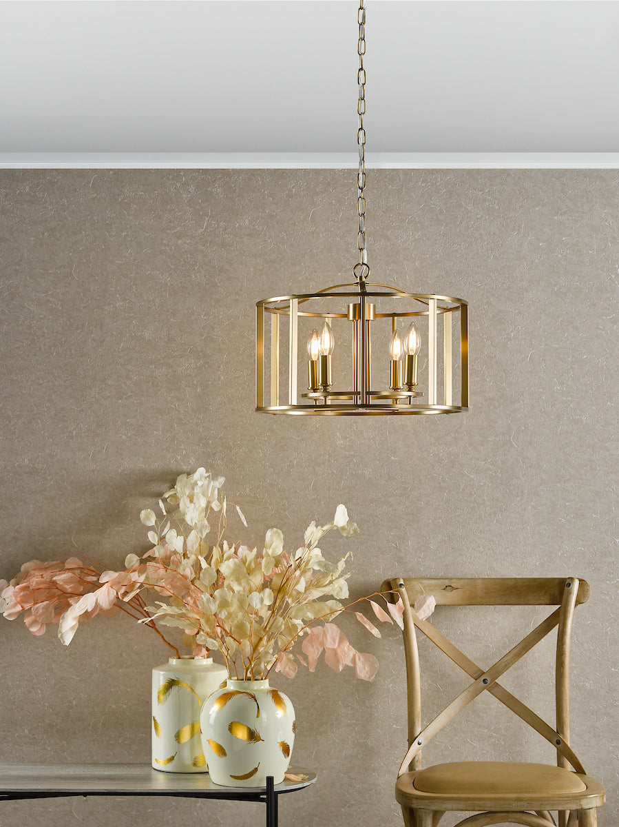 Myka 4 Light Pendant Brushed Bronze
