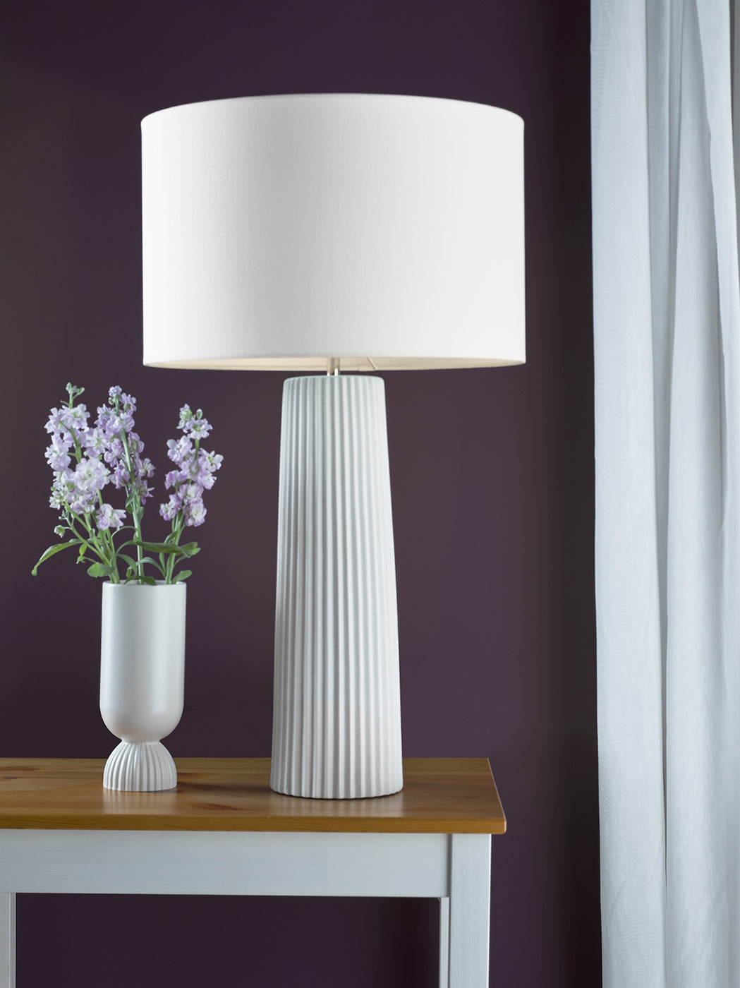 Myla Ceramic Table Lamp White Base Only