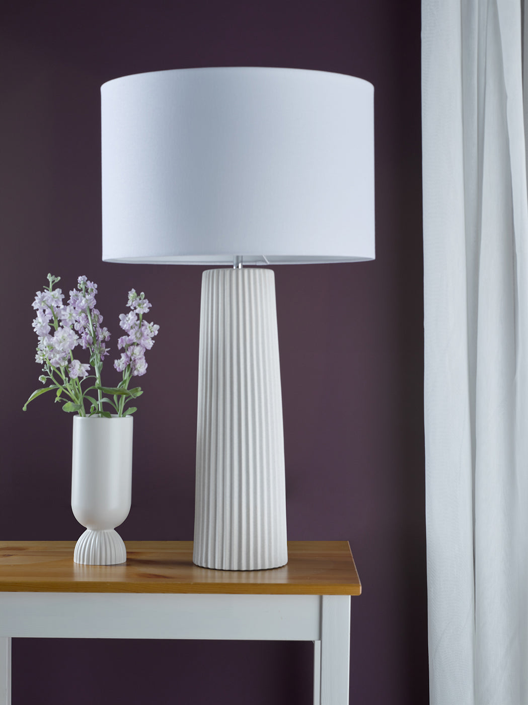 Myla Ceramic Table Lamp White Base Only