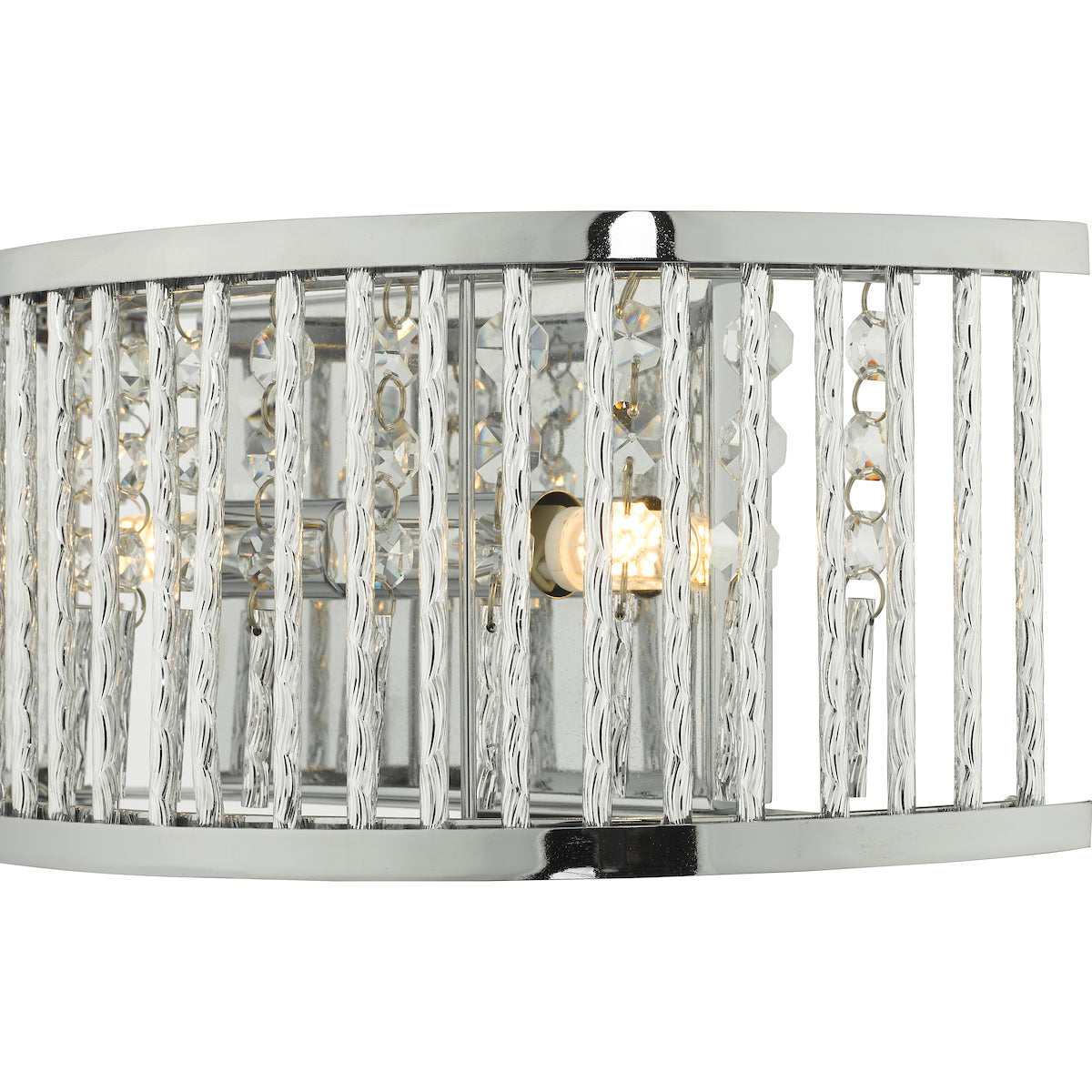 Nantes 2 Light Wall Light Polished Chrome Aluminium