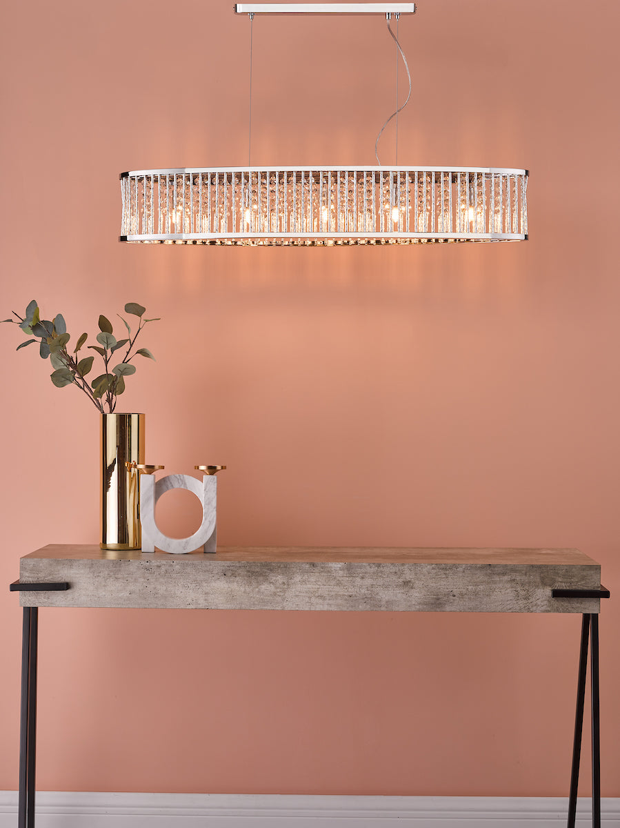 Nantes 5 Light Bar Pendant Polished Chrome Aluminium