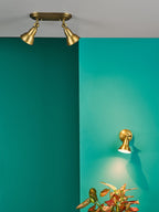 Nathaniel Single Wall Spotlight Aged Brass