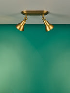 Nathaniel 2 Light Plate Spotlight Aged Brass