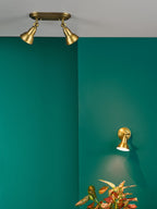 Nathaniel 2 Light Plate Spotlight Aged Brass