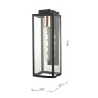 Naxos Outdoor Wall Light Black Glass IP43