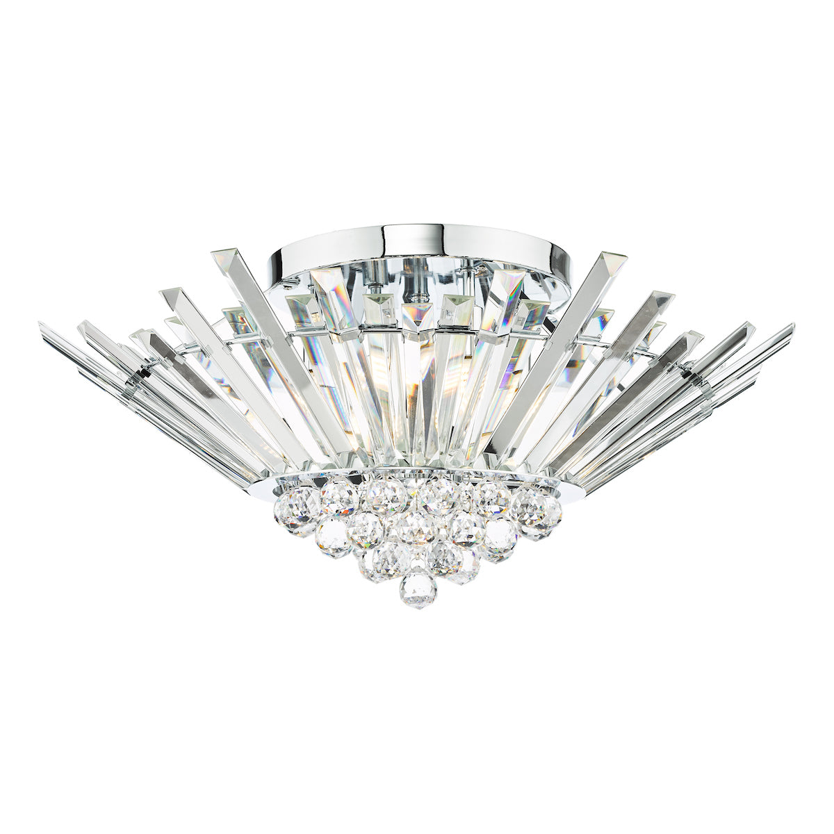 Nimbus 5 Light Flush Polished Chrome Crystal