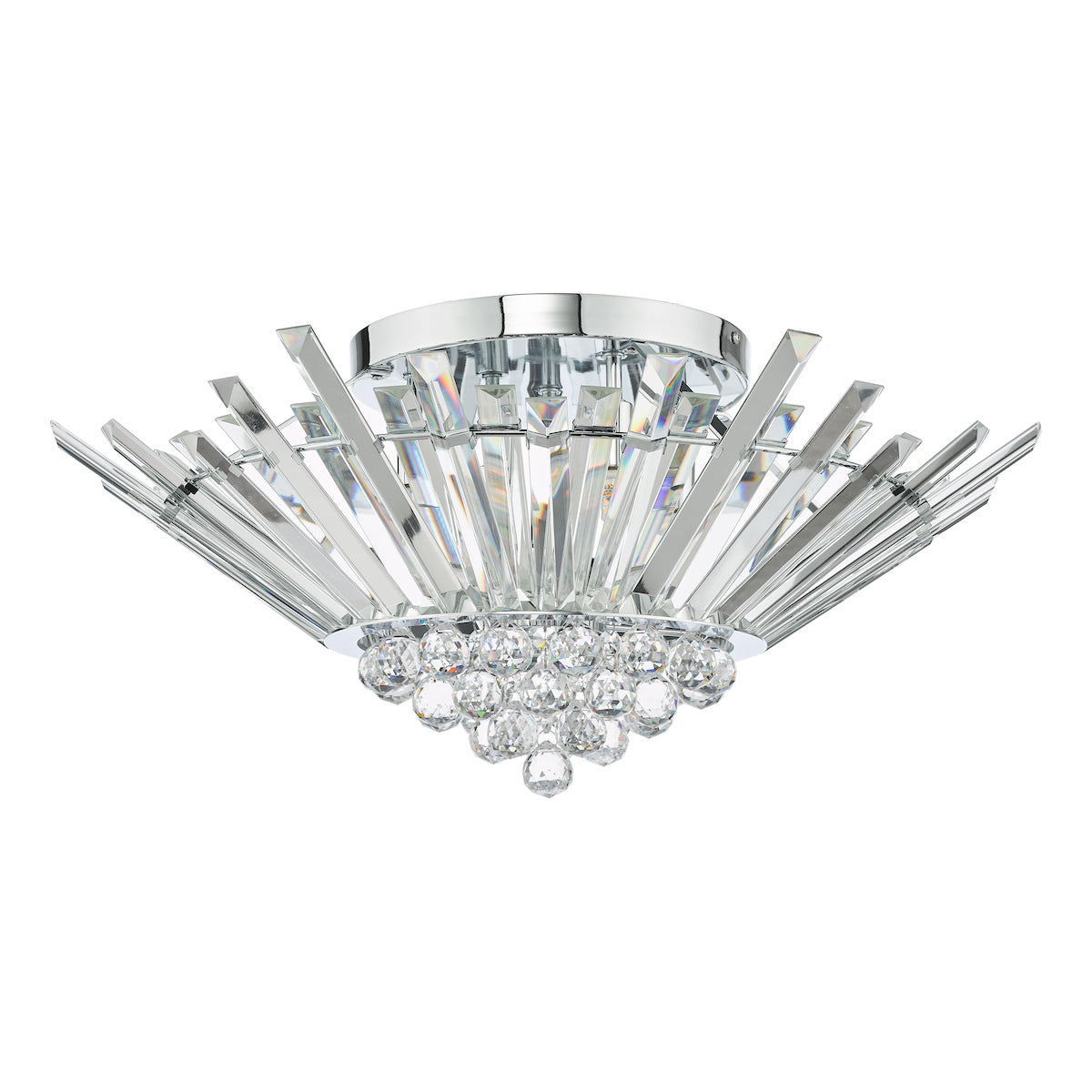 Nimbus 5 Light Flush Polished Chrome Crystal