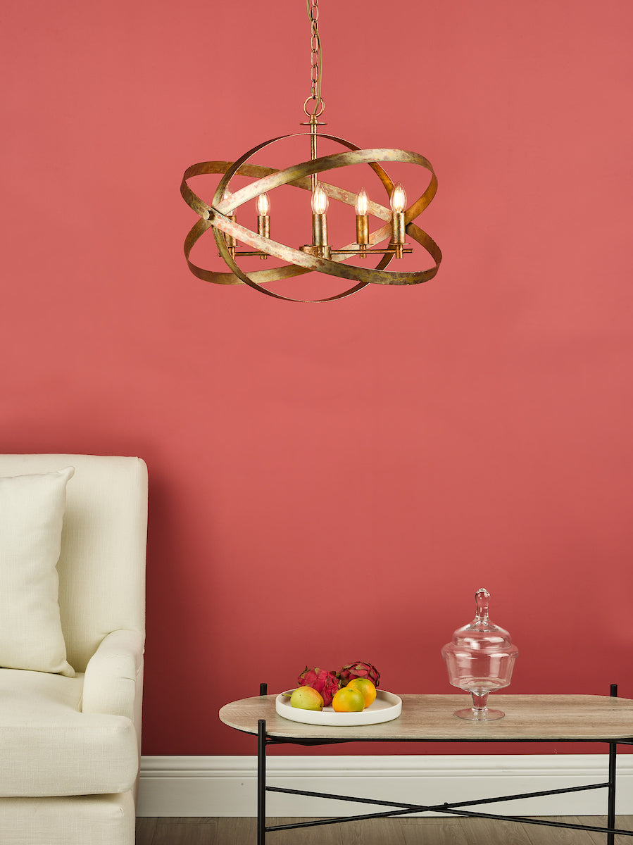 Nitya 5 Light Pendant Mottled Copper